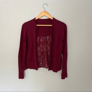 Red Cardigan with design on back - Women’s